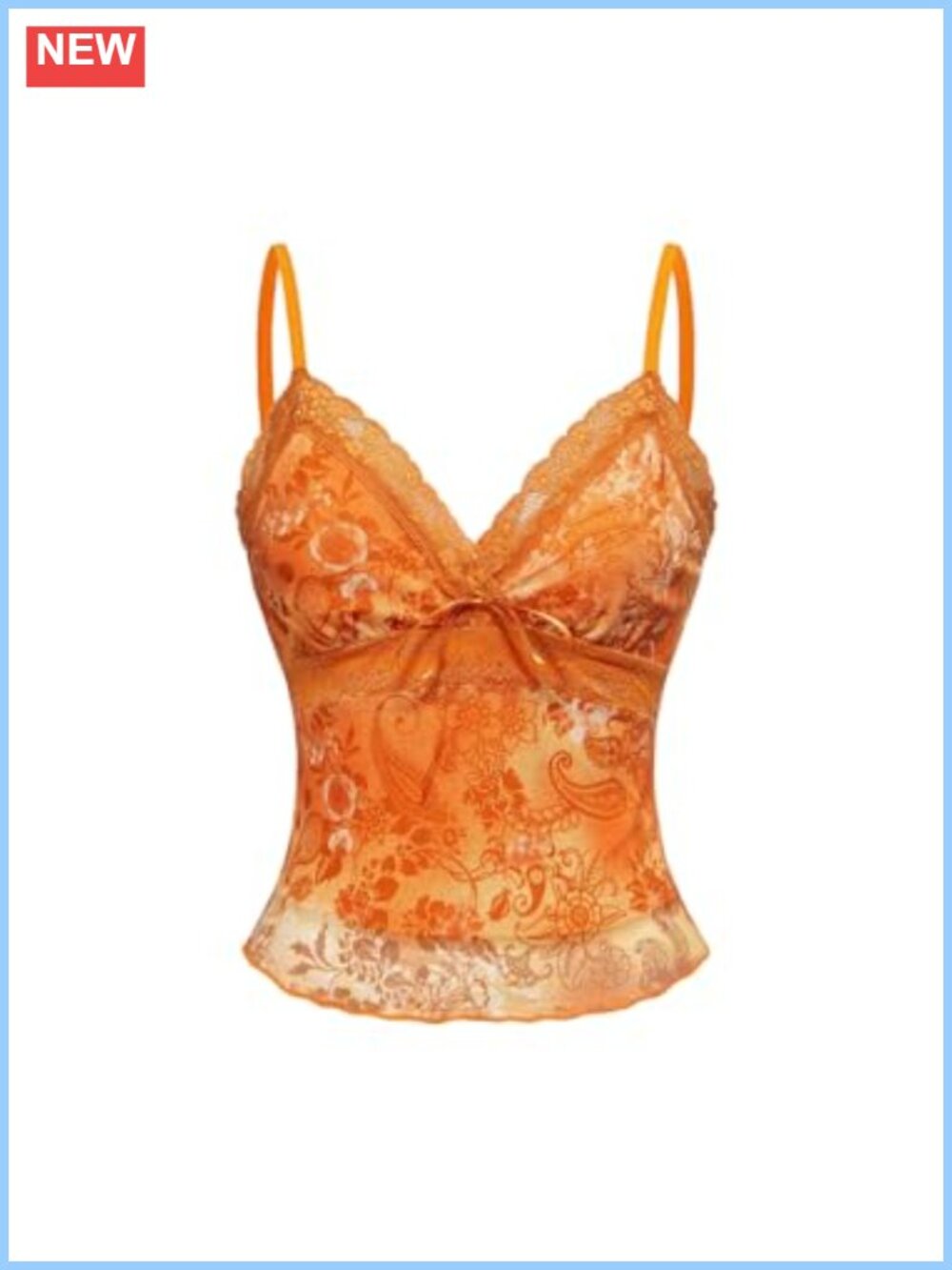 Women's Y2k Lace Cami Top V Neck Spaghetti Strap Tank Top